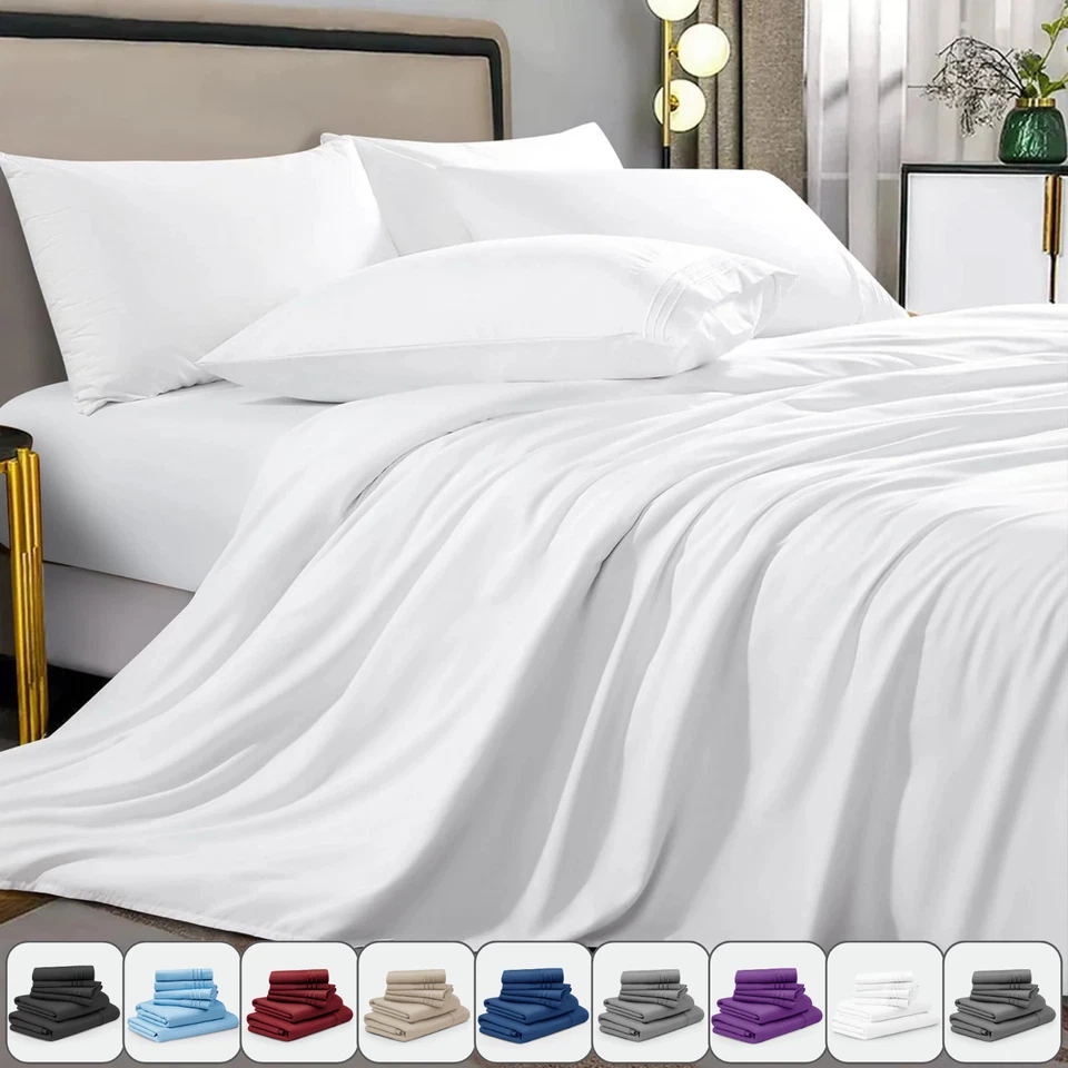 1800 Series 6-Piece Bed Sheet Set Soft Deep Pocket Twin King Queen Full Sheets - Image 1 of 1