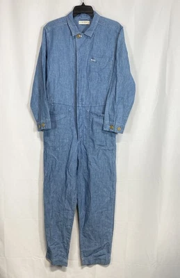 NWT Lucky Brand Blue Chambray Cotton Linen Utility Jumpsuit Women's M - Image 1 of 4