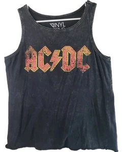 ACDC LIGHTNING Front Print Men's M Blackish Graphic Tank Top Sleeveless Band Tee - Picture 1 of 13