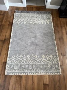Pottery Barn Desa Grey Moroccan Handmade Wool Area Rug 4’ X 6’ - Picture 1 of 7