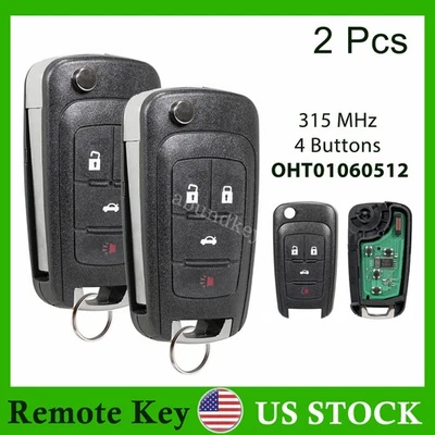 Par de llaveros a distancia de reemplazo para Chevy 2010-2016 Camaro Cruze Equinox Malibu Foto 1 de 4