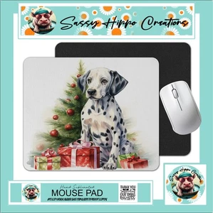 Mauspad entzückender Dalmatiner Welpe Hund Weihnachten Antirutsch Rücken leicht zu reinigen - Bild 1 von 4