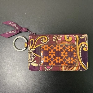 Vera Bradley Floral Cremallera Portatarjetas de Identificación Monedero Cartera Bolsa Llavero - Imagen 1 de 8