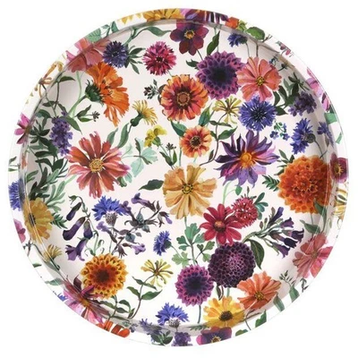 Emma Bridgewater Serving Tray Garden Flowers Deep Well Round Tea Tray 30cm - Image 1 of 4