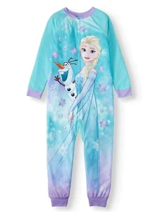 Disney Frozen Elsa Long Sleeve Fleece Sleeper Blanket Pajama Girl Size 6/6X - Picture 1 of 1