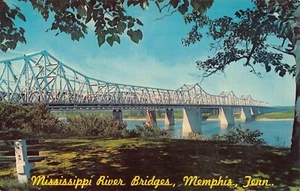 Memphis Shelby County Tennessee Mississippi River Bridge Vtg Postcard CP337 - Picture 1 of 2