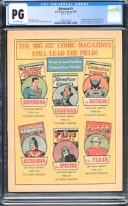 1940 Batman 1 CGC PG Page 23 Only 1st Appearance of Joker and Catwoman. Superman - Picture 1 of 1