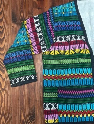 Abrigo colorido guatemalteco de colección para mujer con bolsillos talla L Foto 1 de 4