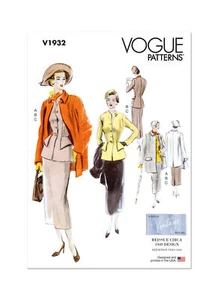 Vogue Vintage 1940s Reissue Circa 1949 Ladies Suit & Coat Pattern V1932 - Picture 1 of 8