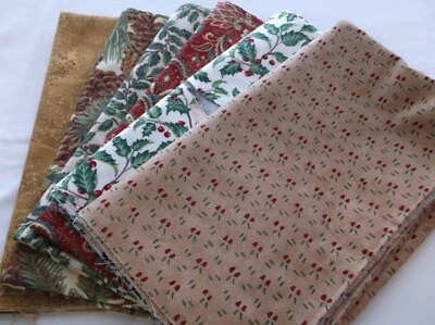 6 CHRISTMAS 1/2 YARD PIECES - Image 1 of 4