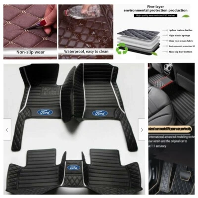Alfombrillas impermeables para Ford Fiesta 2009-2019 coche hatchback sedán Foto 1 de 4
