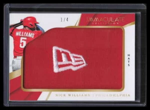 2018 Immaculate Jumbo Hats 36 Nick Williams Rookie New Era Logo Patch 1/4 - Picture 1 of 2