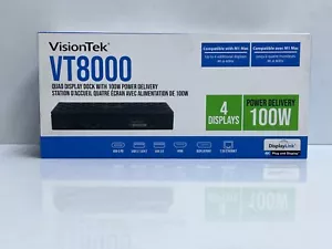 VisionTek - Station d'accueil VT8000 Quad écran USB 3.0/USB-C 4K 100W PD 901492 - Photo 1/11