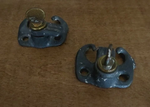 2 Vintage Reclaim Outside Window Awning Hardware Rod Latch 2" x 1" Cover