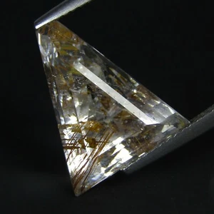 11.30Cts Natural Gorgeous Rutilated White Topaz Fancy Cut Gemstone Ref -VIDEO - Picture 1 of 6