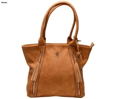 Browning Concealed Carry Purse, CCW Gun Handbag Brown Faux Leather Alexandria - Image 1 of 4