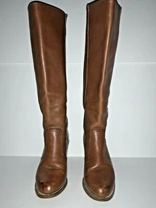 Dexter Dex Womens Riding Boots Heels Leather Caramel Brown USA 16.5" Tall 5.5 M - Picture 1 of 9