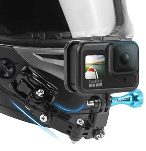 Kit Supporto Mento Casco Moto per GoPro Hero 12 11 10 9 8 7 6 5 4 3 Nero... - Foto 1 di 8