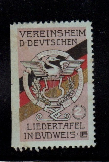 Austrian Advertising Stamp - Association of Germans Home, Budweis - MH - Image 1 of 1