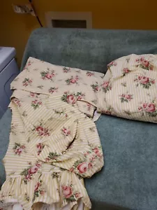 Vtg Ralph Lauren Sophie Brooke Stripped Twin Flat & Fitted Sheet + Pillow case - Picture 1 of 4