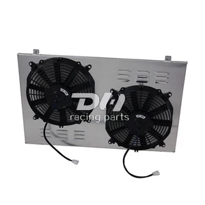 Chevy Pickup Truck Custom Aluminum Radiator Fan Shroud & 12" Fans -17"H x 28 1/4 - Picture 1 of 3