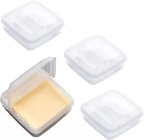 4 Pack Cheese Storage Containers with Flip Lid, Clear Plastic, 250ML - Picture 1 of 7