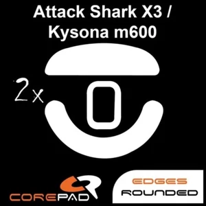Corepad Skatez Attack Shark X3 Kysona M600 Souris Pieds Patins PTFE Téflon - Picture 1 of 1