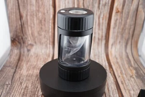 Glowing 4 in 1 Stash Jar, Magnifying LED Lid, Grinder, One Hitter, Black, 110ML - Picture 1 of 2