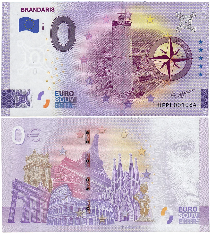Billete souvenir de cero euros Faro Brandaris - Imagen 1 de 1