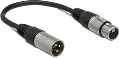 Cable adaptador Hosa DMX-306 XLR3M a XLR5F DMX-512, 6 pulgadas, negro Foto 1 de 4