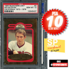 1993 NOLAN RYAN BLEACHERS 23KT #2 CALIFORNIA 1972-1979 PSA 10 Gem Mint 