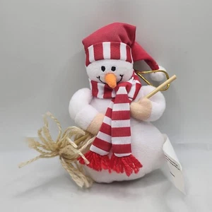 Jc Penny Stuffed Snow Man Ornament holiday  - Picture 1 of 5