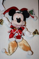 Disney Bean Bag Plush TOKYO DISNEYLAND MICKEY MOUSE CHRISTMAS JESTER RARE