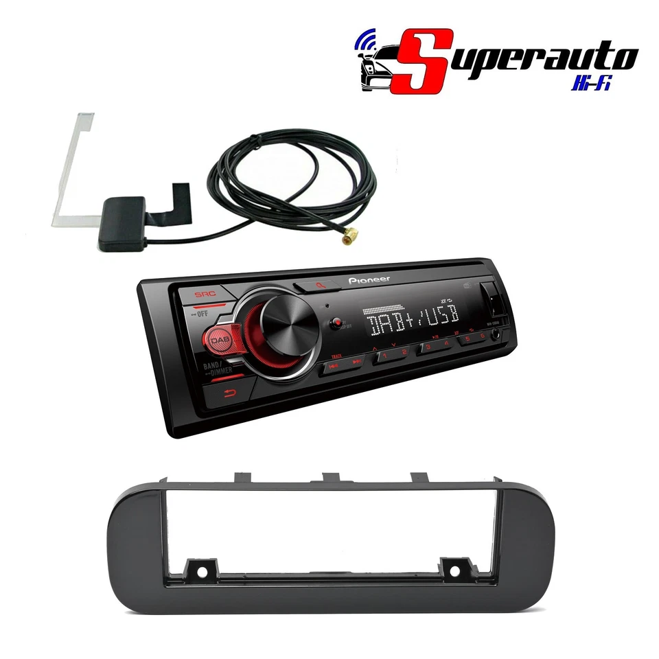 PIONEER MVH 130 DAB AUTORADIO Fit Panda 3 Serie Antracite DAB+ USB MP3 ANTENNA - Immagine 1 di 1