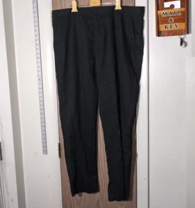 Calvin Klein Slim Fit Black 100% Cotton Dress Pants, Flat Front, 38x30 - Picture 1 of 10