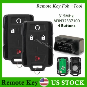 2 For 2014 - 2018 Chevy Silverado 1500 2500 3500 Remote Key Fob +Programmer Tool - Picture 1 of 10