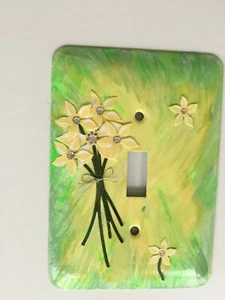 Menge 4 handbemalte elektrische Schalter und Steckdosenabdeckungen Französisches Land - Bild 1 von 4