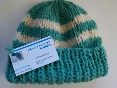 加拿大 -100% 羊毛 - OSFM - 手工针织帽/表帽/无檐小便帽 - Heritage Yarns — 第 1/4 张图片