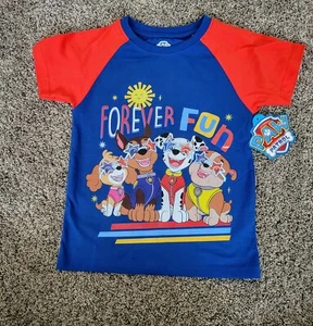 Nickelodeon Paw Patrol Red Blue Forever Fun tee size NWT 5 - Picture 1 of 5