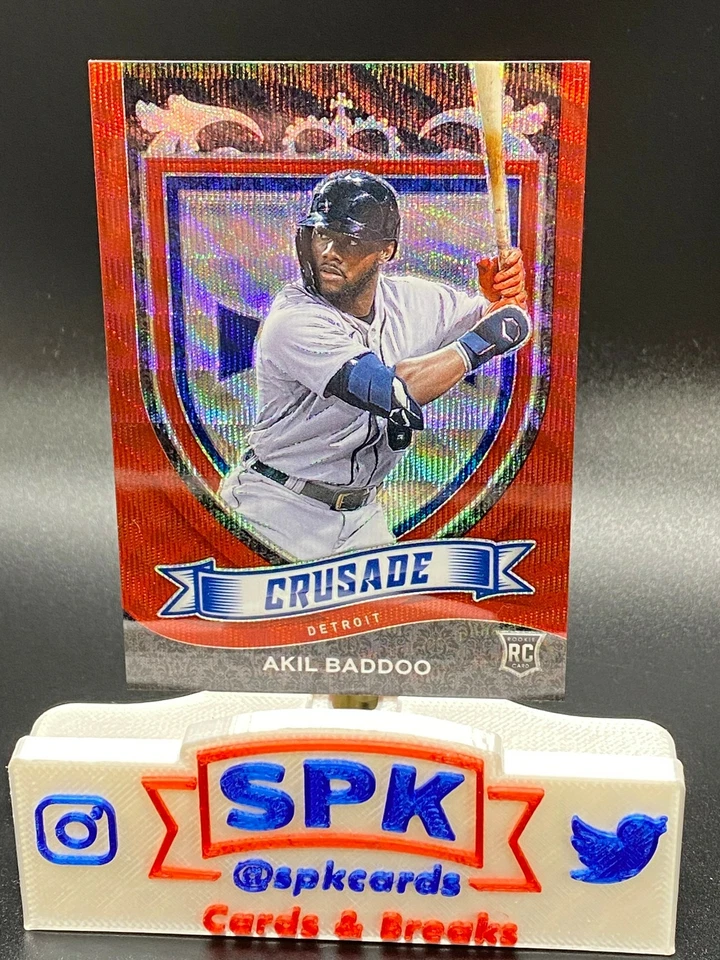 2021 Panini Chronicles CRUSADE AKIL BADDOO RUBY WAVE PARALLEL 151/199 TIGERS RC - Image 1 of 1