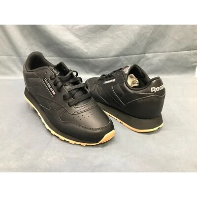 Reebok Boys Classic Leather Casual Sneakers Black Black Gum Size 5 NEW IN BOX! - Image 1 of 4