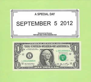 SEPT. 5, 2012 ... 2006 ..UNCIR $1 L 2012 0905 R .. BIRTHDAY NOTE 2012-09-05 - Picture 1 of 1