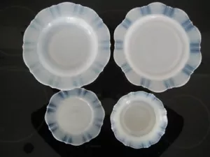 4 PIECE PLACE SET AMERICAN SWEETHEART MONAX WHITE MACBETH EVENS DEPRESSION GLASS - Picture 1 of 12