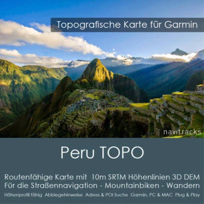 Peru Garmin Topo GPS Karte 8GB microSD Garmin Navi, PC & MAC - Bild 1 von 4