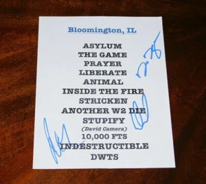 ¡SETLIST FIRMADO DAVID DRAIMAN DISTURBED DAN DONEGAN & JOHN MOYER!!¡! - Imagen 1 de 1