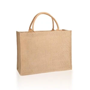 Beach Bag Burlap Jute Tote Bags large Natural Reusable Burlap Gift Bags with ... - Picture 1 of 9
