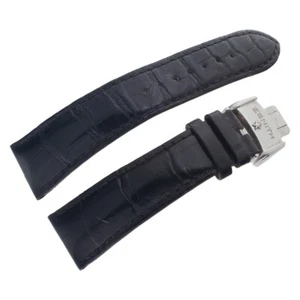 Zenith Cinturino Coccodrillo Nero 22mm X 18mm Con Distribuzione Zenith Acciaio Inox - Foto 1 di 11