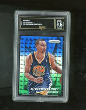 2014-15 Panini Prizm Stephen Curry Blue & Green Mosaic Prizm GMA Mint 8.5