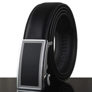 Lujo Para hombres Cinturón de Cintura de Cuero de Piel de Vaca Automático con Hebilla de Regalo Jeans - Imagen 1 de 4