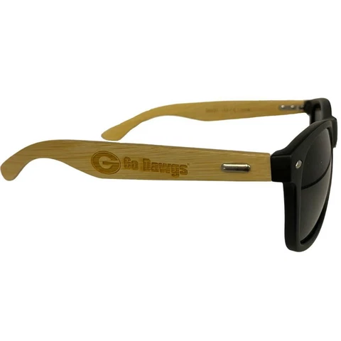 Georgia Bulldogs Bamboo Arm Black Mens Womens Retro Unisex Sunglasses NCAA Cover